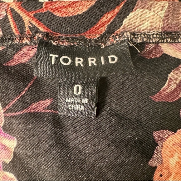 Torrid Black Floral Challis Corset Cami Size 0 Large - Picture 7 of 9